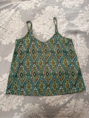 Hollister Turquoise Geometric Print Spaghetti Strap Tank